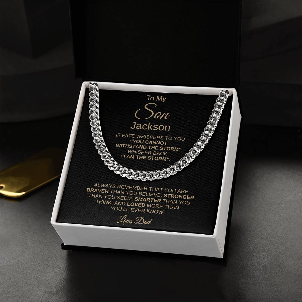 To My Son – "I Am the Storm" Cuban Link Chain From Dad