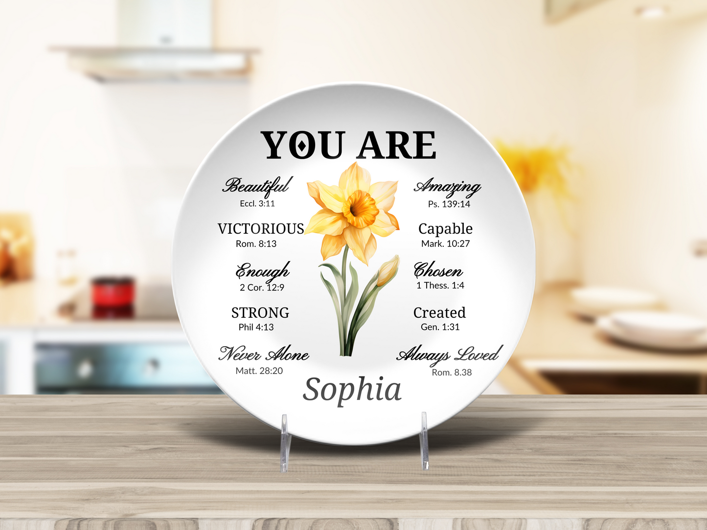 You Are Beautiful Victorious Women Personalized Plate.