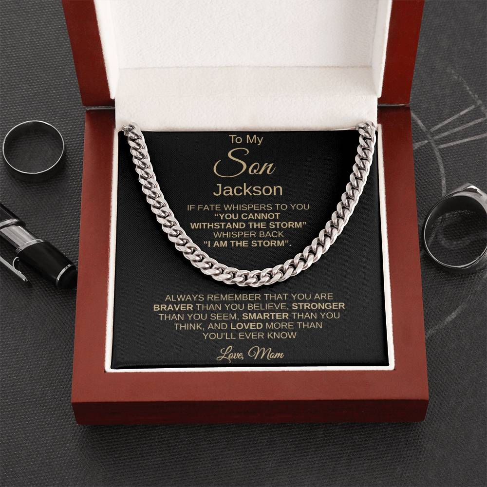 To My Son – "I Am the Storm" Cuban Link Chain From Mom
