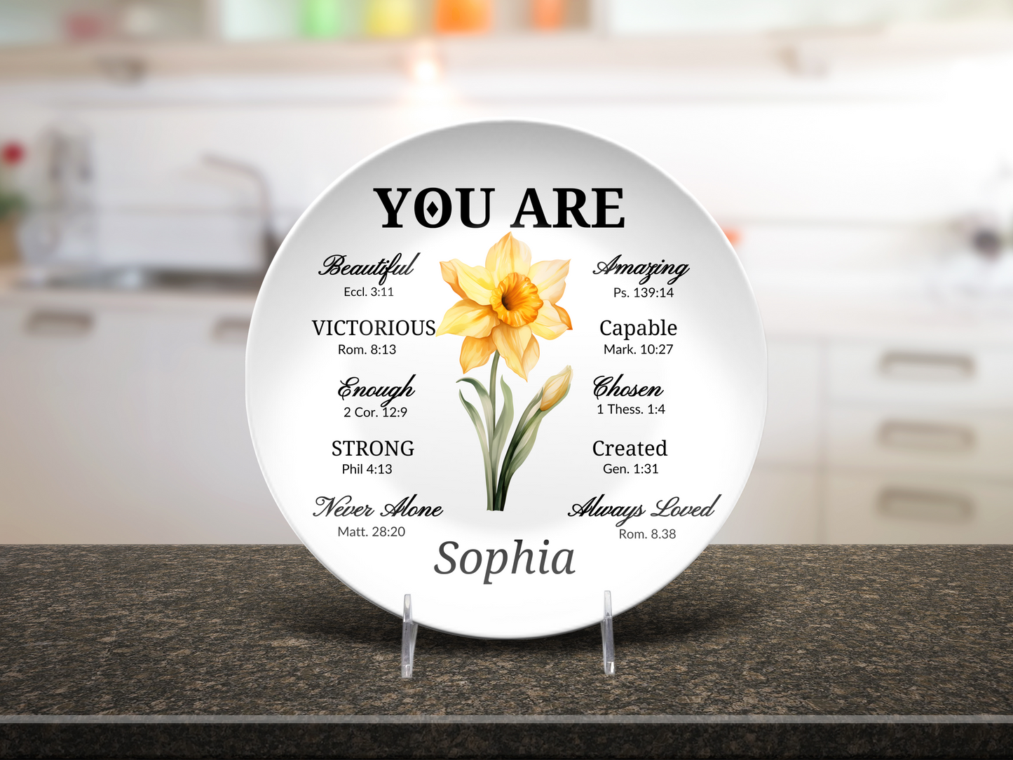 You Are Beautiful Victorious Women Personalized Plate.
