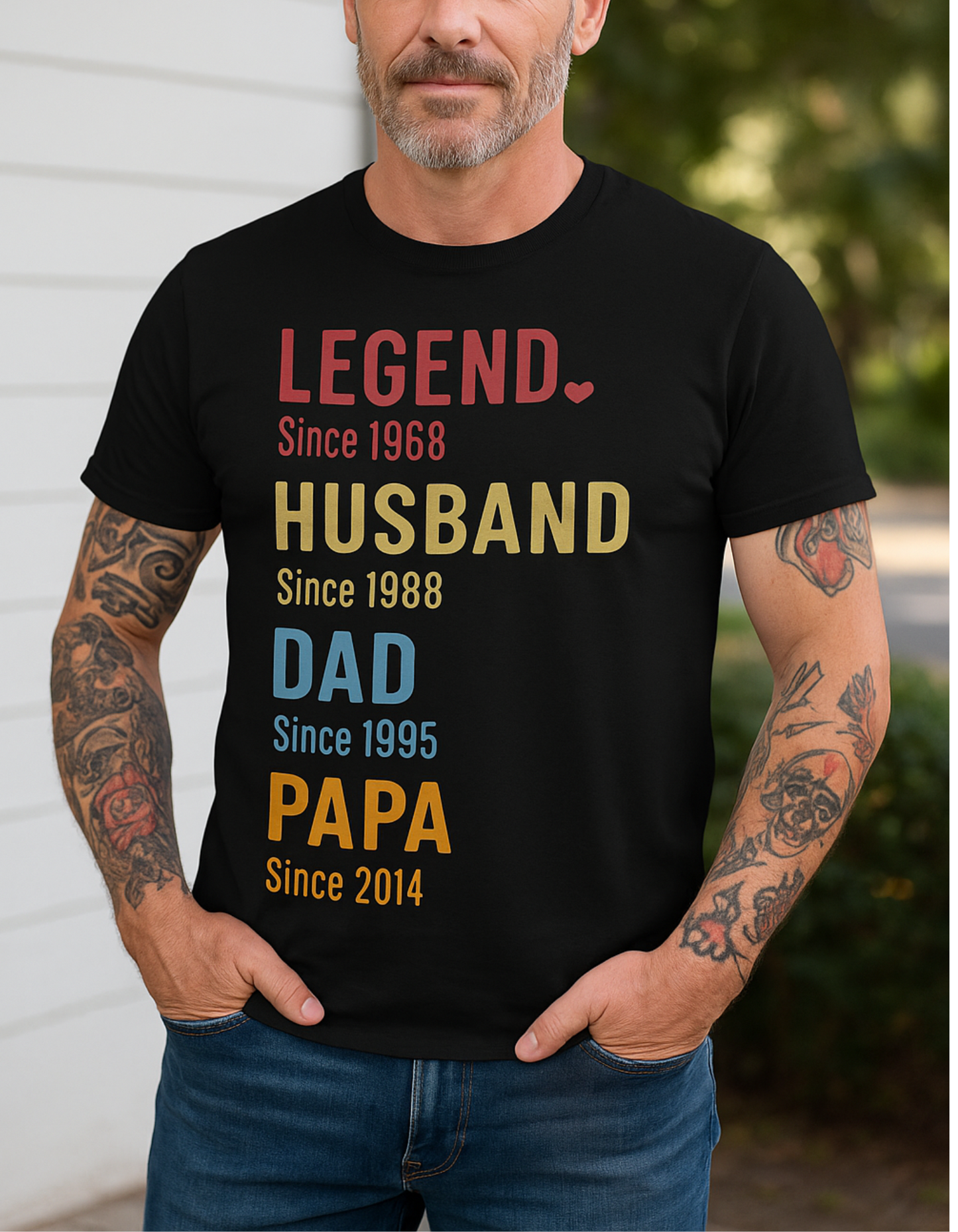 Legend. Husband. Dad. Papa. Since ____ Personalized Shirt