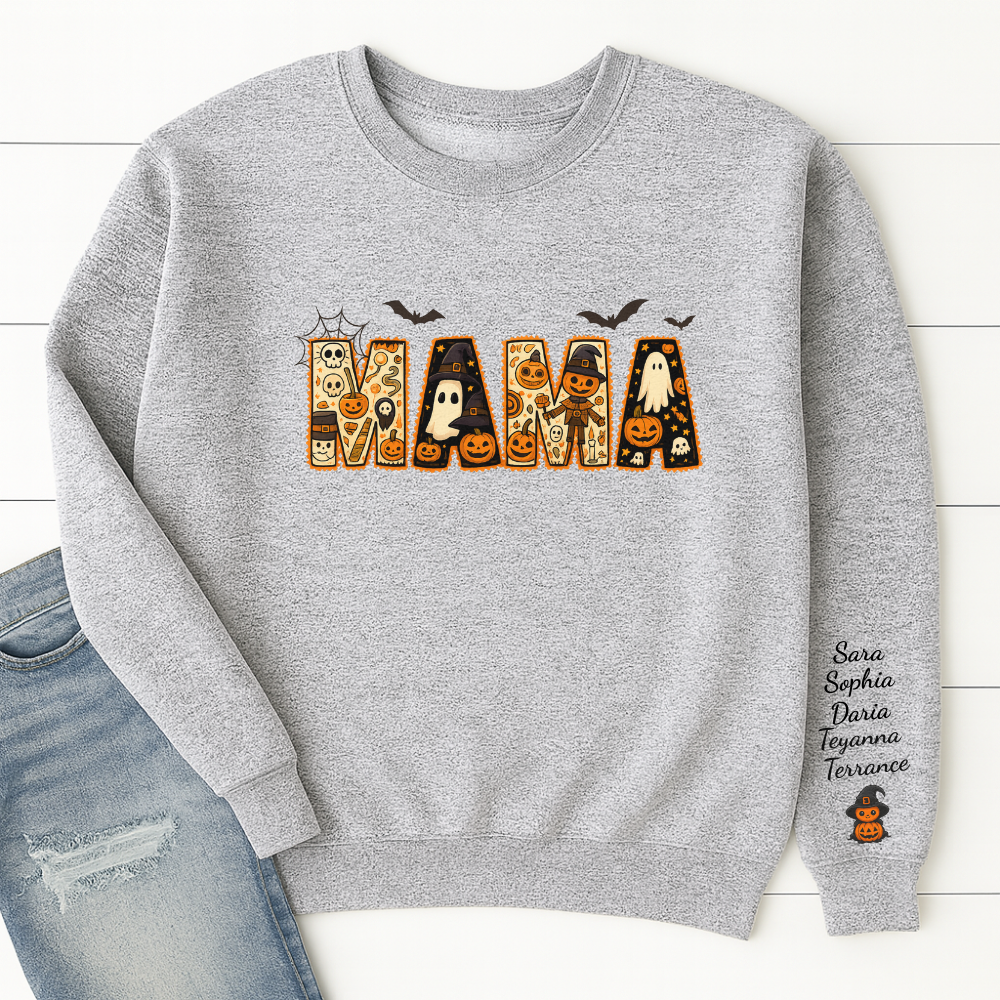 Mama Personalized Halloween Sweatshirt
