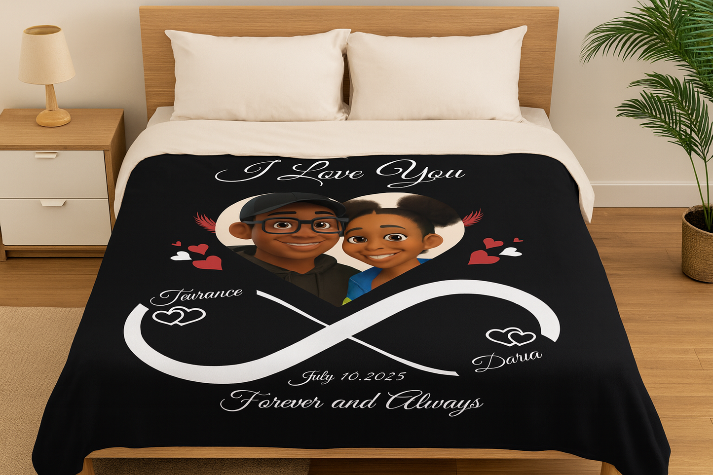 Personalized Unlimited Love Couples Blanket
