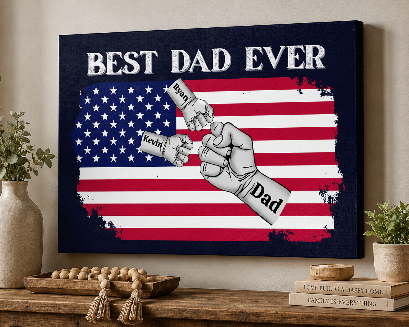 Personalized Father's Day Canvas Custom-Made With Your Children's Names