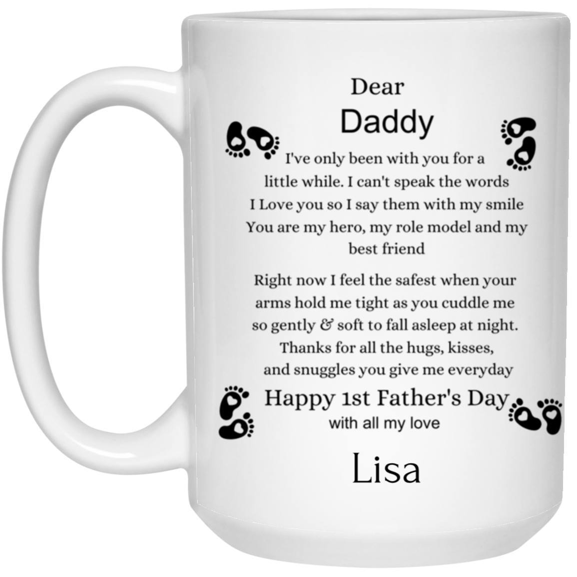 personalization dear daddy White Mug