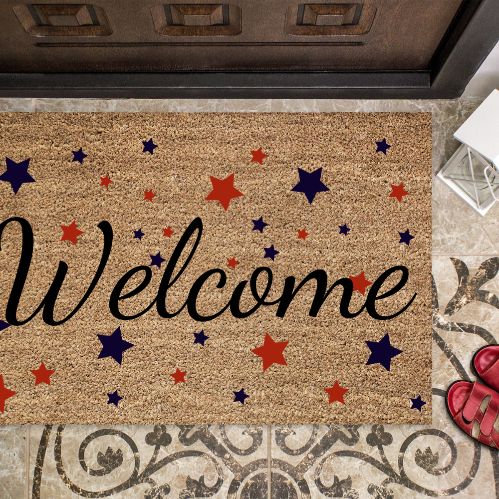 4th Of July Star Doormat