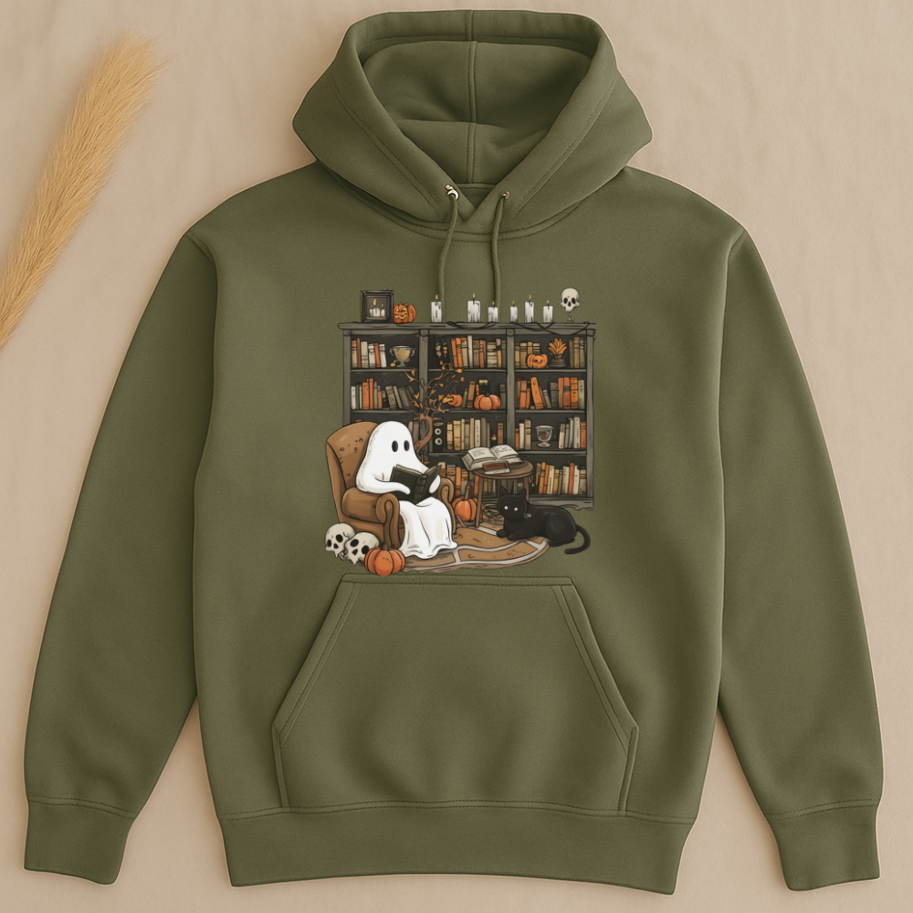 Retro Ghost Reading Books Sweatshirt