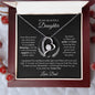 To My Beautiful Daughter Forever love Necklace Love Dad (Black/White)