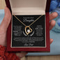 To My Beautiful Daughter Forever love Necklace Love Dad (Black/White)