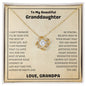 To My Beautiful Granddaughter Always Be Strong And Brave Love Knot Necklace