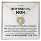 To My Boyfriend's Mom Thank You Love Knot Necklace