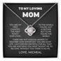 To My Loving Mom -You Are My First- Love Knot Necklace
