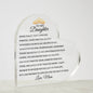 Beautiful Gift for Daughter From Mom "Never Forget That I Love You" Acrylic Heart