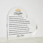 Beautiful Gift for Daughter From Dad "Never Forget That I Love You" Acrylic Heart
