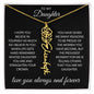 To My Daughter I Hope You Believe Flower Name Necklace