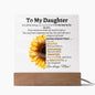To My Daughter Sunflower Acrylic Plaque