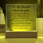 To My Beautiful Bonus Daughter Square Acrylic Plaque