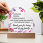 Thank You For Being Part Of My Family Acrylic Plaque