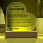 To My Daughter- Forever My Daughter Acrylic Heart Plaque