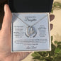 To My Beautiful Daughter , Love Dad Forever love Necklace (Blue/White)