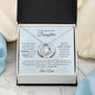 To My Beautiful Daughter , Love Dad Forever love Necklace (Blue/White)