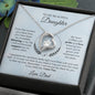 To My Beautiful Daughter , Love Dad Forever love Necklace (Blue/White)