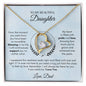 To My Beautiful Daughter , Love Dad Forever love Necklace (Blue/White)