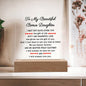 To My Beautiful Bonus Daughter Square Acrylic Plaque