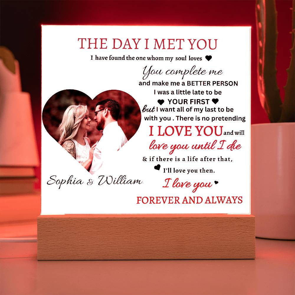 THE DAY I MET YOU I FOUND THE ONE ACRYLIC PLAQUE
