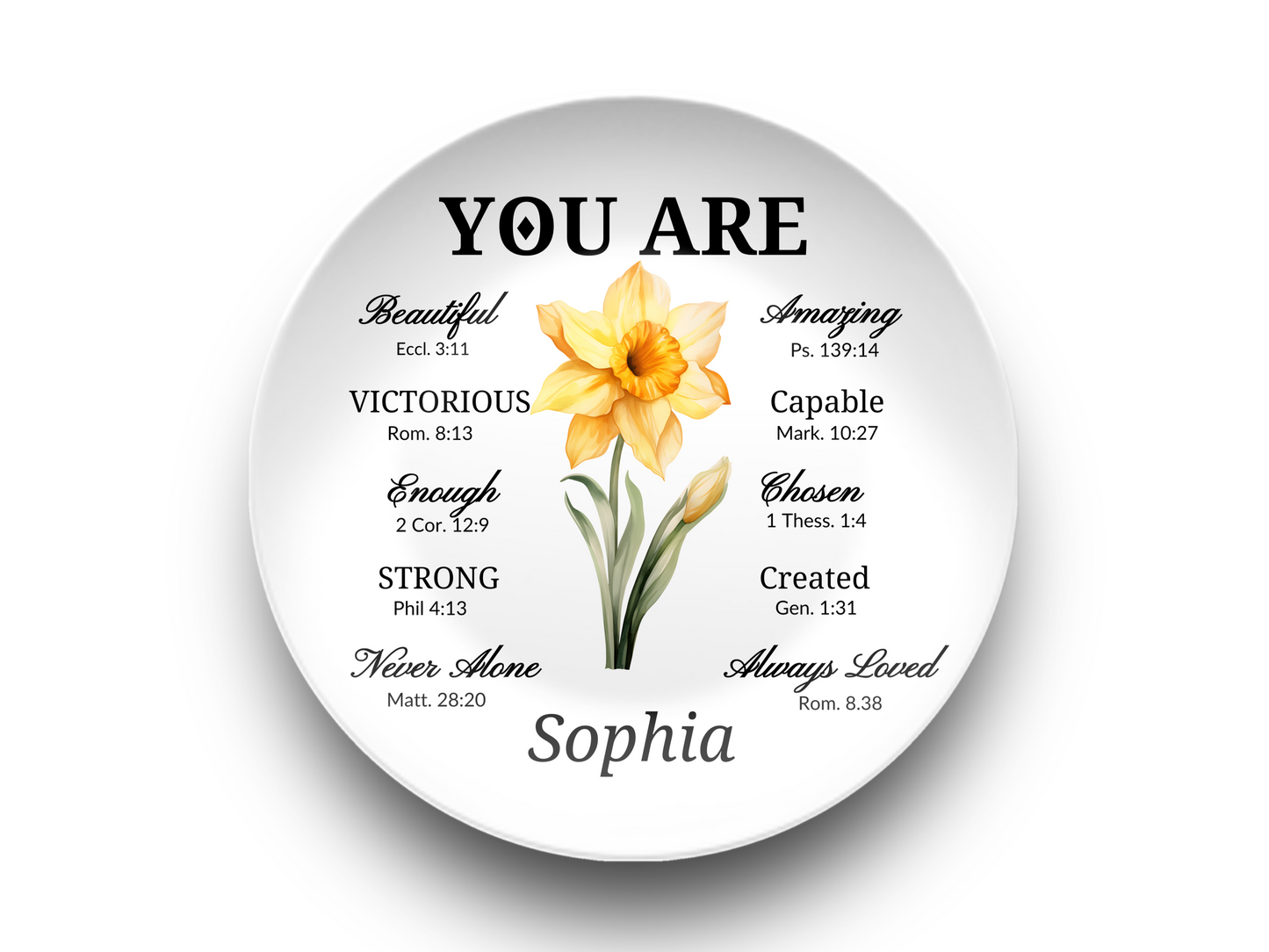 You Are Beautiful Victorious Women Personalized Plate.