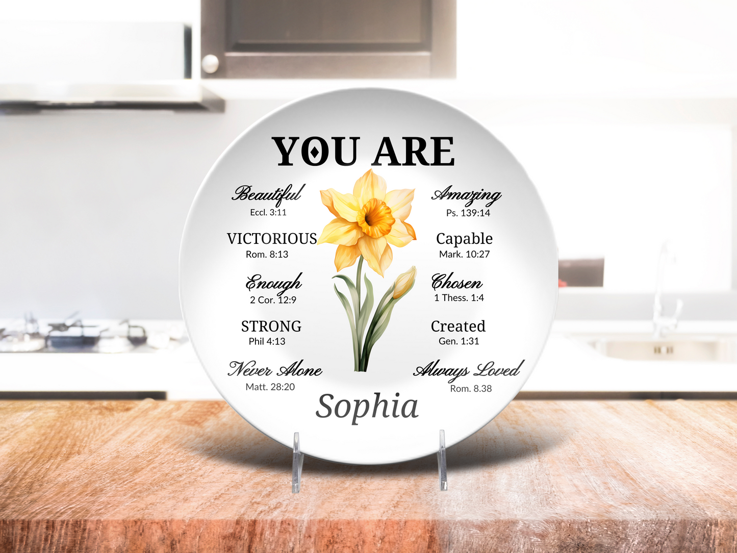You Are Beautiful Victorious Women Personalized Plate.