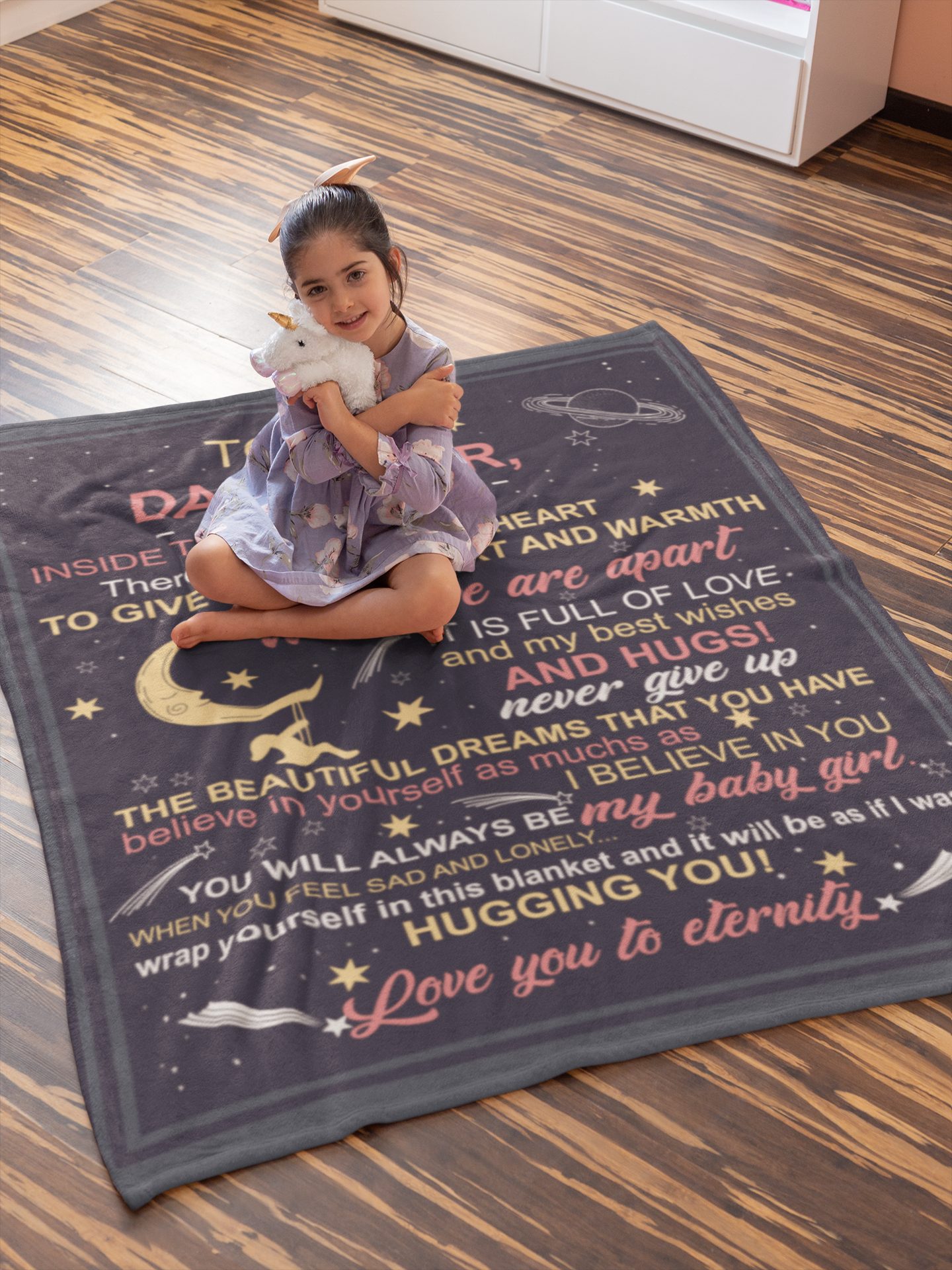 To My Daughter While we are apart Blanket Blanket
