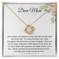 dear mom/ love knot necklace