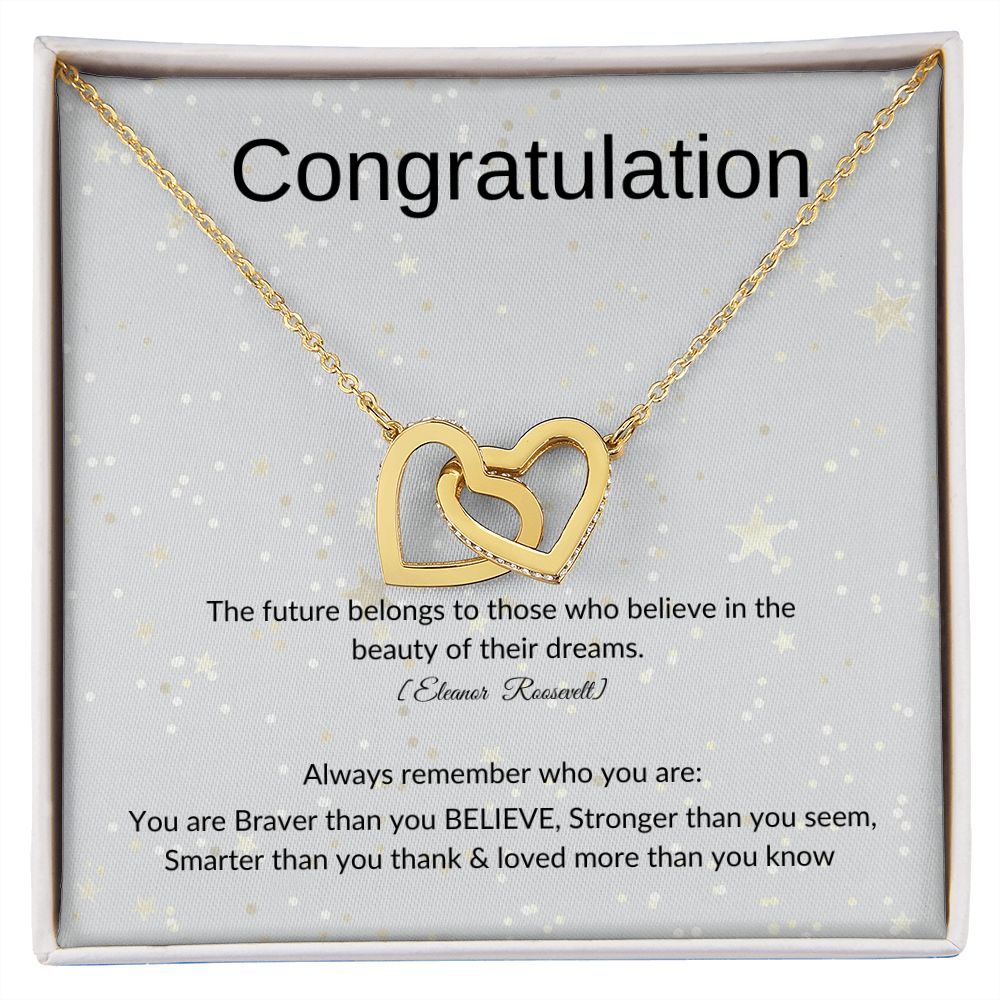 congratulation interlocking hearts