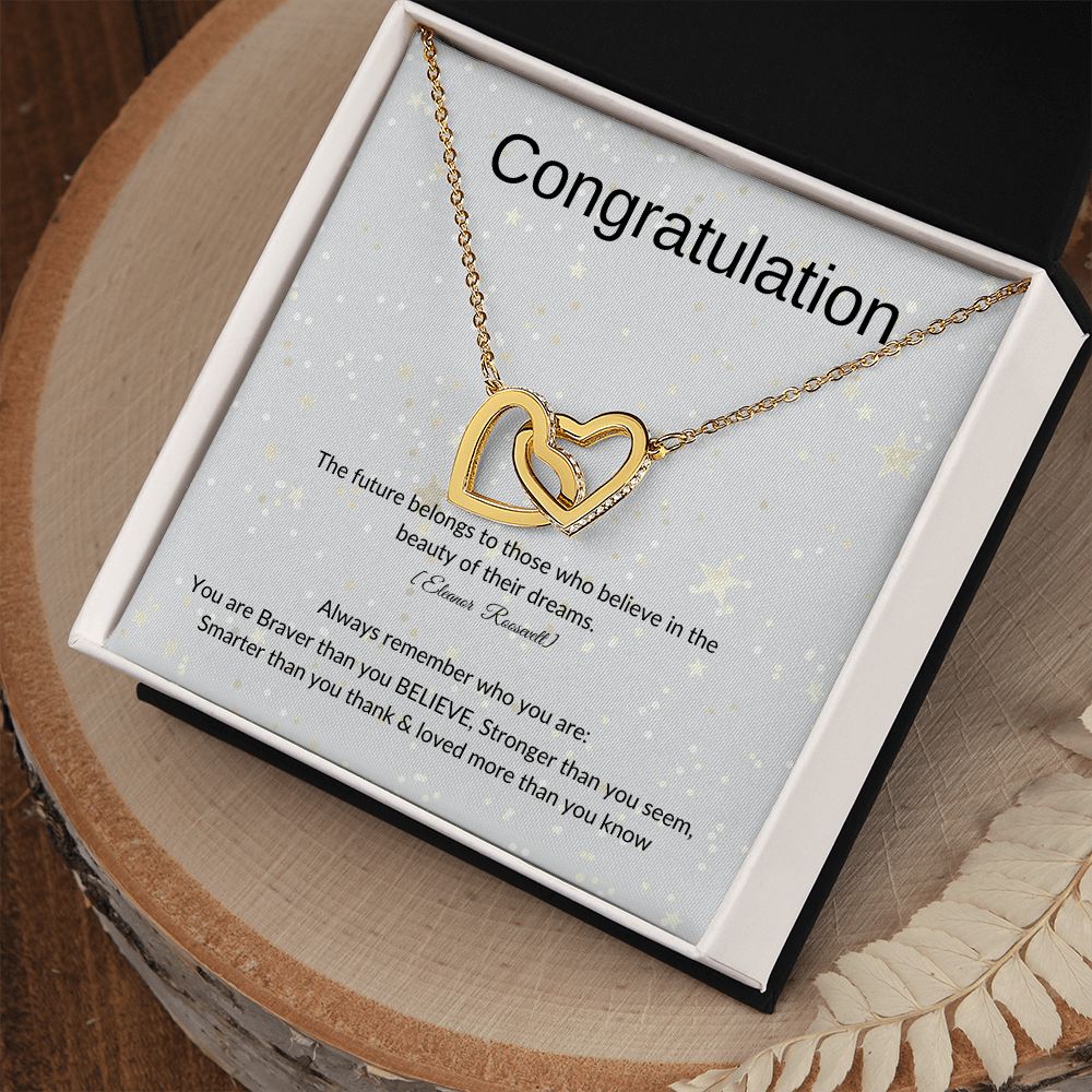 congratulation interlocking hearts