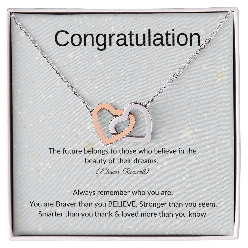 congratulation interlocking hearts