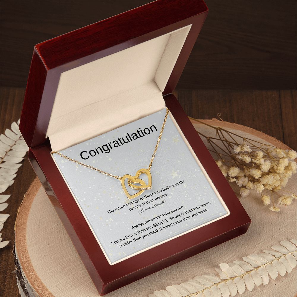 congratulation interlocking hearts