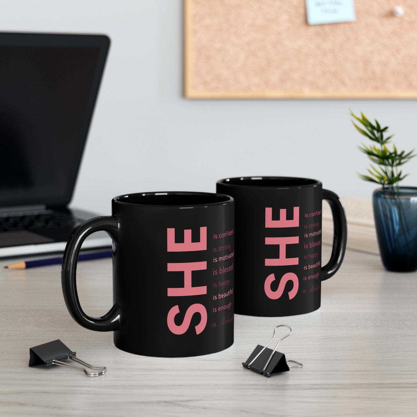 Personalized "SHE" Motivational Mug for Women