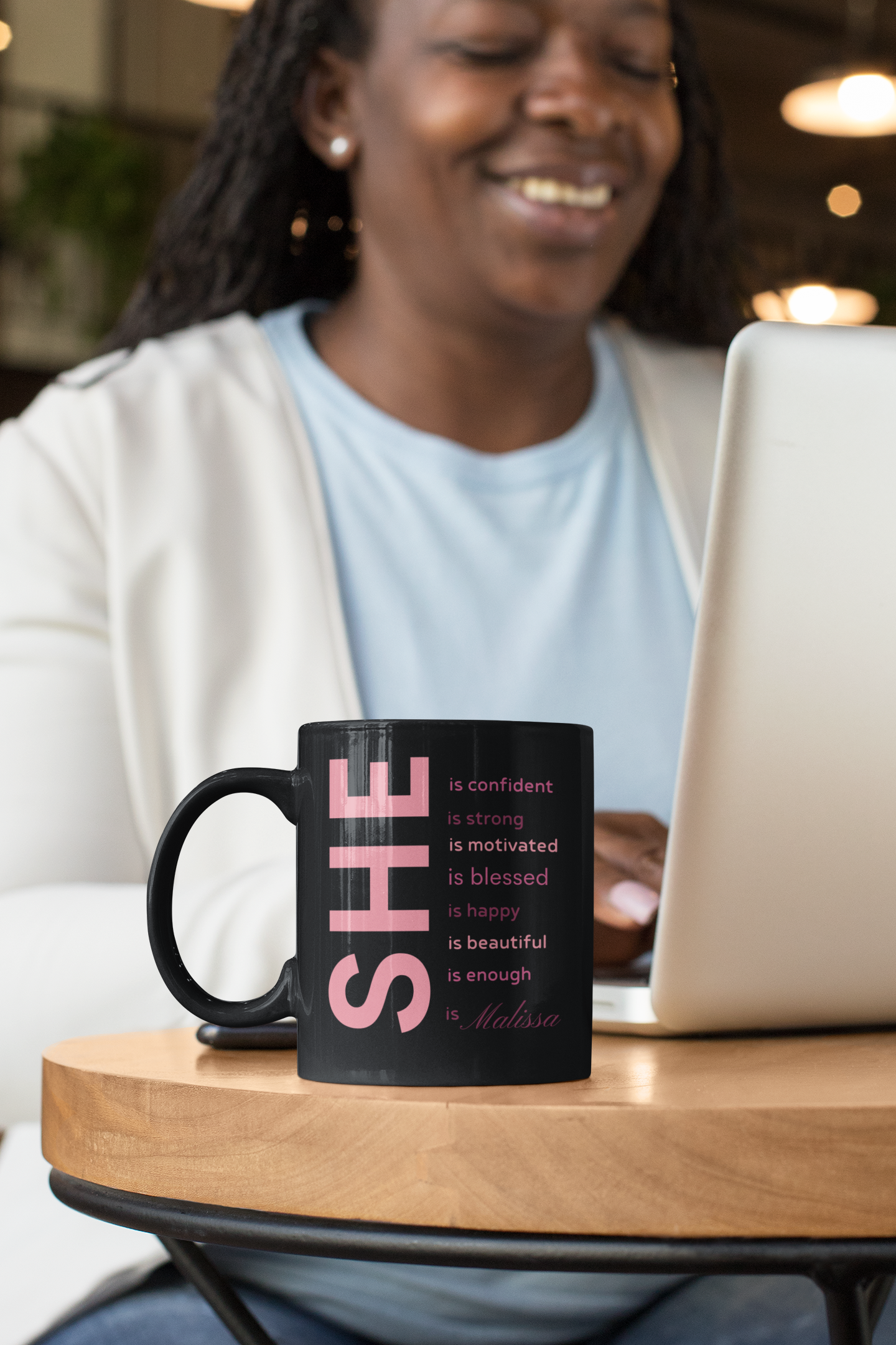 Personalized "SHE" Motivational Mug for Women