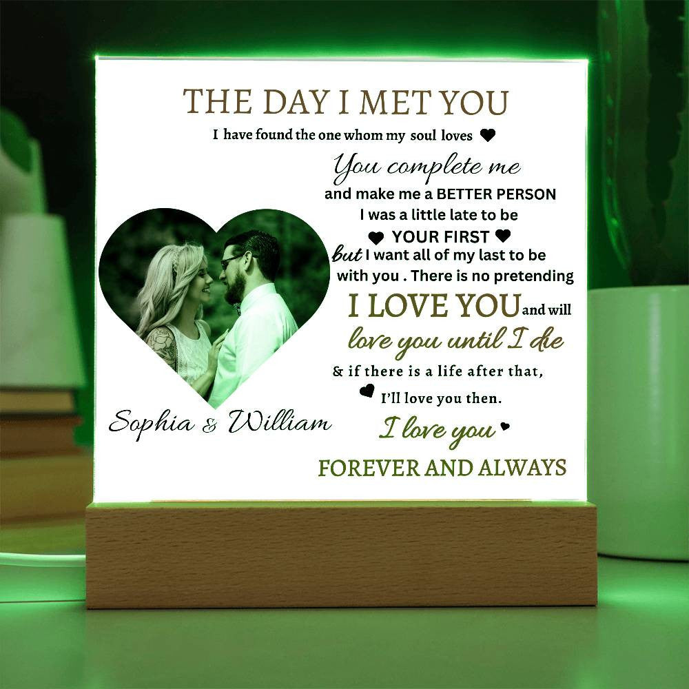 THE DAY I MET YOU I FOUND THE ONE ACRYLIC PLAQUE
