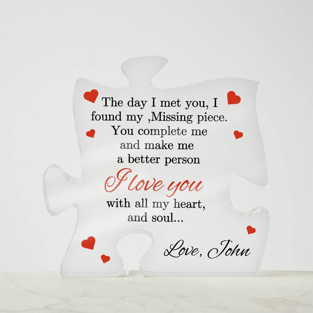 I Love You For Her or Him Personalized Acrylic Plaque