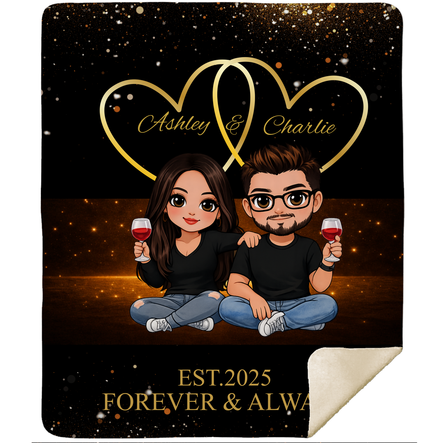 Personalized Couple Blanket – Forever & Always