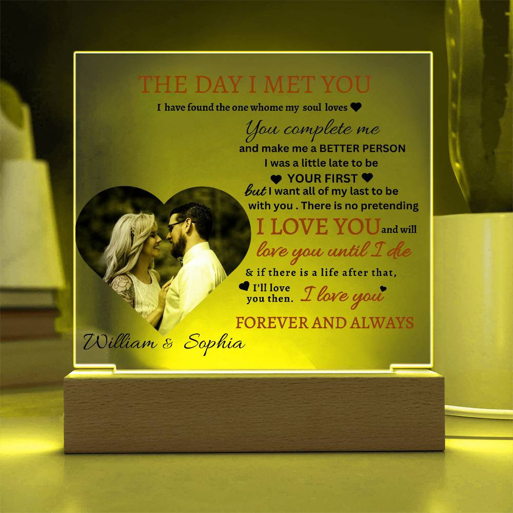 You Complete Me Custom Photo Acrylic  Plaque