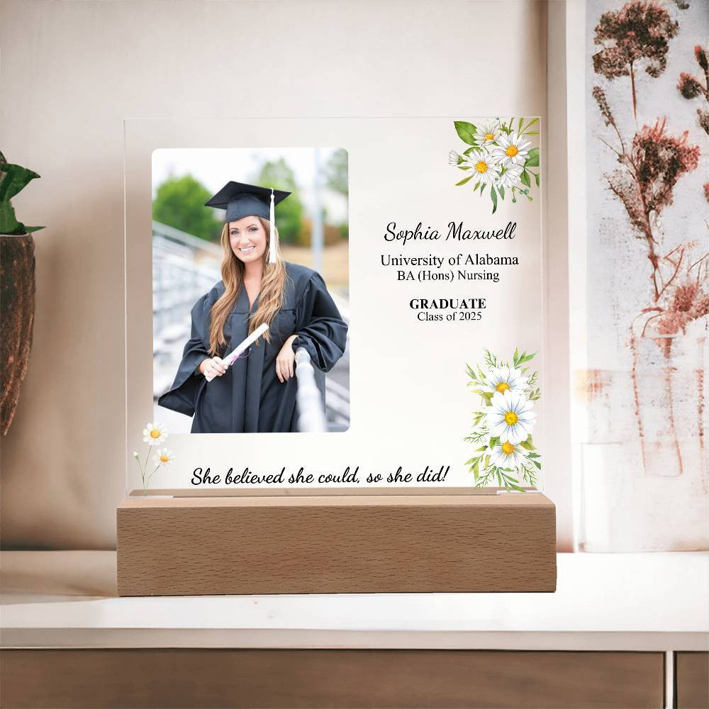 She Believed She Could So She Did Graduate Plaque