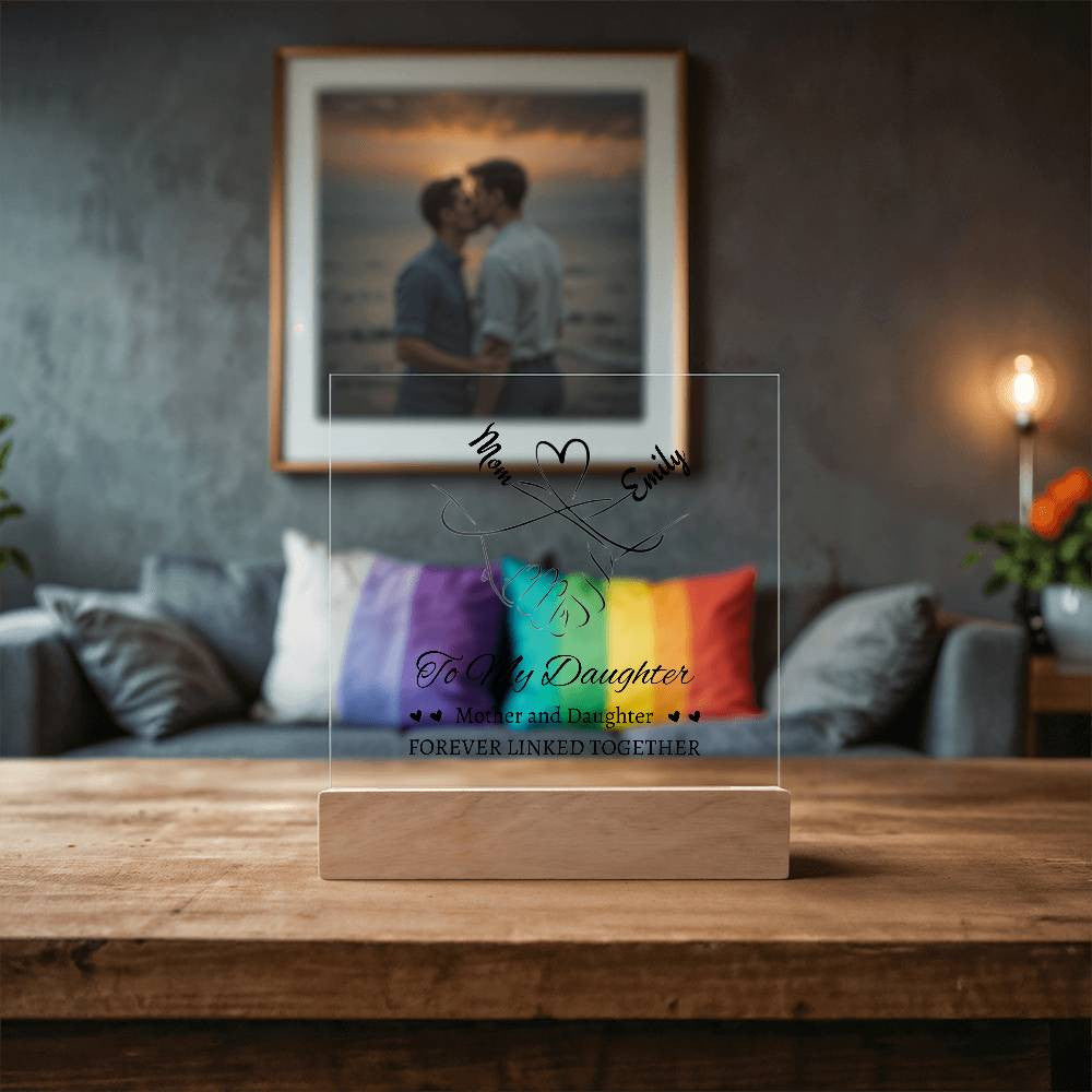 Personalized Mother and Daughter Linked Together Plaque