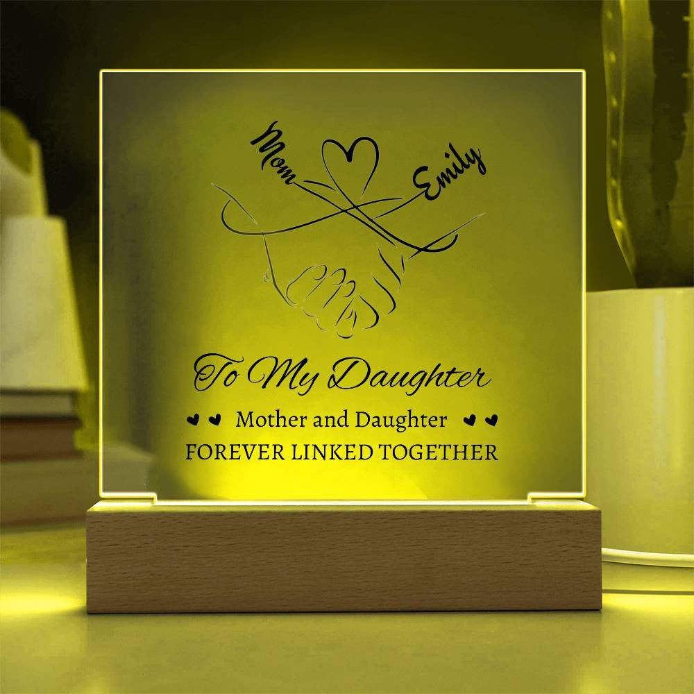Personalized Mother and Daughter Linked Together Plaque