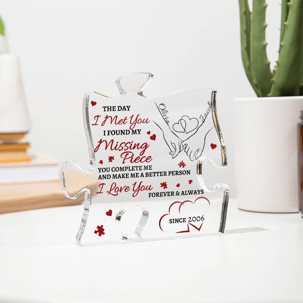 Customized Missing Piece Acrylic Plaque