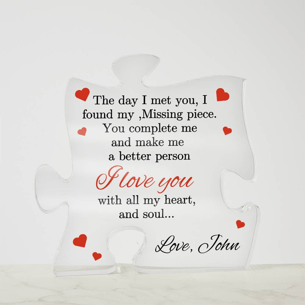 I Love You For Her or Him Personalized Acrylic Plaque