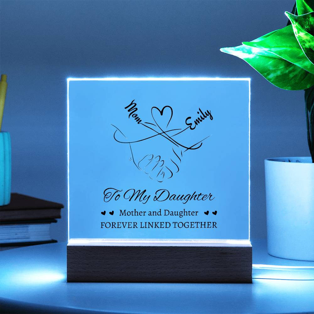 Personalized Mother and Daughter Linked Together Plaque