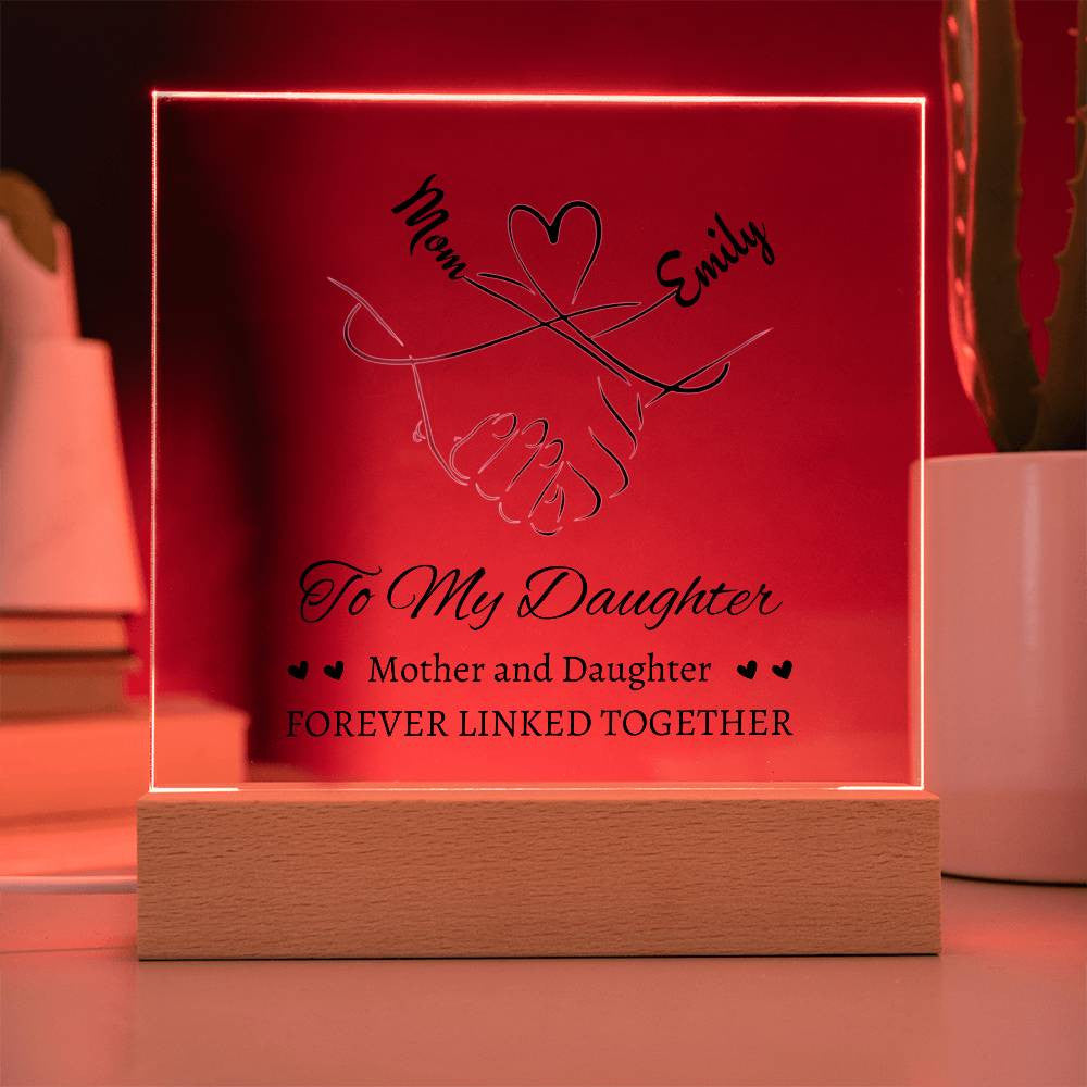 Personalized Mother and Daughter Linked Together Plaque